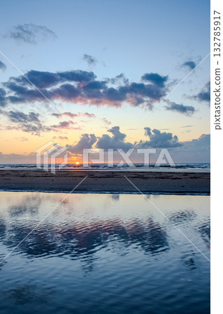 Nieuwpoort, West-Vlaanderen, Belgium, September 13th, 2025, Experience the serene beauty of a sunset 132785917