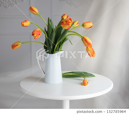 still life with red yellow tulips still life with red yellow tulips 132785964