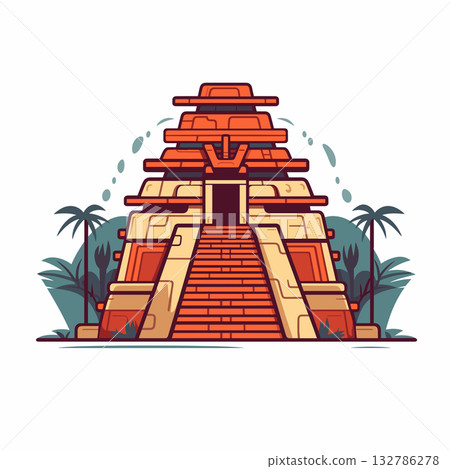 Ancient mayan pyramid rises tall in the jungle, a symbol of a lost civilization 132786278