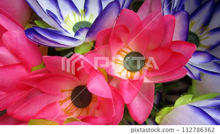 Colorful artificial flower bouquet Colorful artificial flower bouquet 132786362