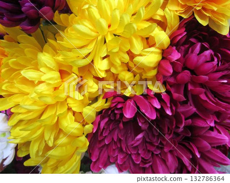 Colorful artificial flower bouquet 132786364
