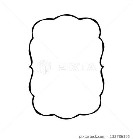 Whimsical soft edge frame in black outline Whimsical soft edge frame in black outline 132786395