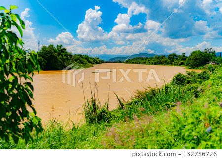 Muddy river after rains. Muddy river after rains. 132786726
