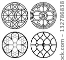 Set of Classic Round Stained Glass Window Designs 132786838