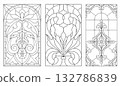 Set of Classic Stained Glass Window Textures 132786839