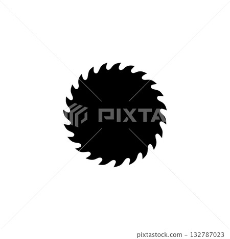 circular saw blade silhouette isolated on white background circular saw blade silhouette isolated on white background 132787023