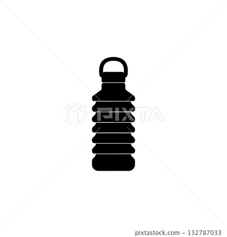 collapsible water bottle silhouette icon reusable travel hydration container illustration 132787033