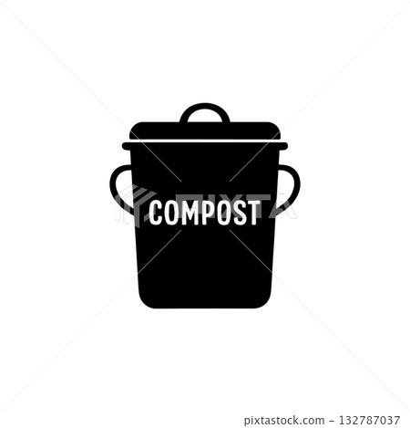 compost bin silhouette organic waste recycling container isolated on white background compost bin silhouette organic waste recycling container isolated on white background 132787037