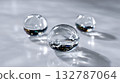 Transparent spherical water droplets - beauty and skin care refreshing concept 132787064