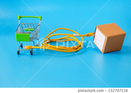 E-commerce and E-business, online marketing and network concept. E-commerce and E-business, online marketing and network concept. 132787216