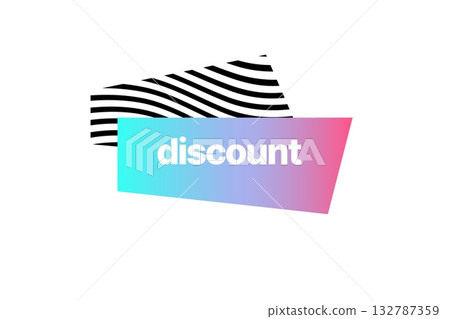 Discount banner template with polygonal shapes design. 132787359