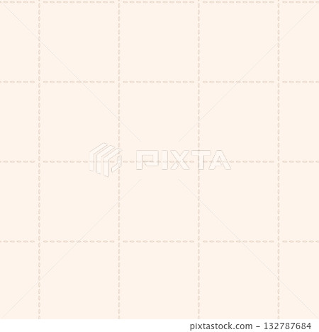 Seamless light beige checkered pattern in form of line of threads or seam. Repeat pattern abstract checkered with geometric design. Minimalist background for textile Seamless light beige checkered pattern in form of line of threads or seam. Repeat pattern abstract checkered with geometric design. Minimalist background for textile 132787684