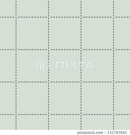 Seamless muted green checkered pattern in form of line of threads or seam. Repeat pattern abstract checkered with geometric design. Minimalist background for textile Seamless muted green checkered pattern in form of line of threads or seam. Repeat pattern abstract checkered with geometric design. Minimalist background for textile 132787685
