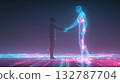 Businessman Handshake with AI Hologram 132787704
