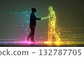 Businessman Handshake with AI Hologram 132787705