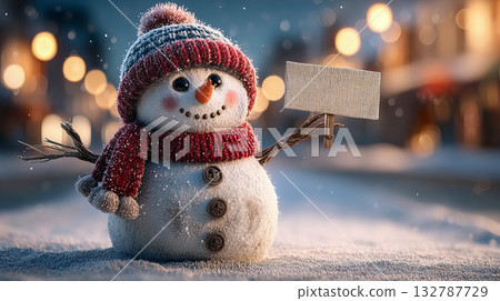 Merry christmas and new year winter snowman Merry christmas and new year winter snowman 132787729