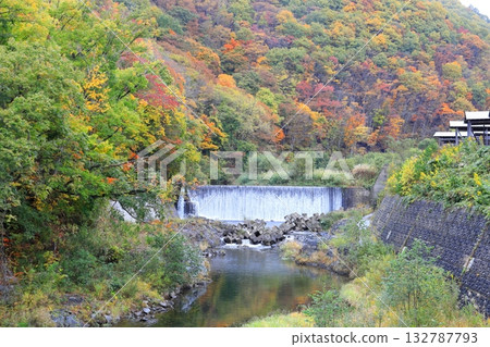 南會津町立岩川沿岸的秋葉 132787793