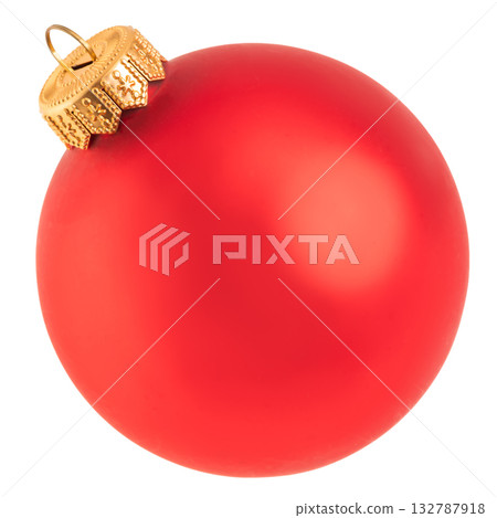 Red christmas ornament ball isolated on white background 132787918