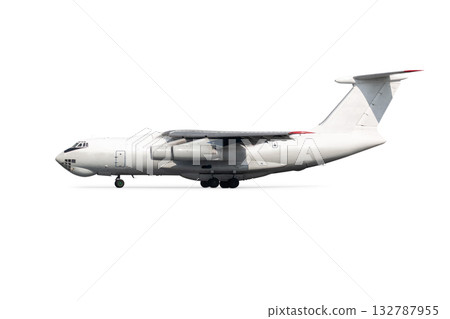 Heavy wide body cargo plane isolated on white background Heavy wide body cargo plane isolated on white background 132787955