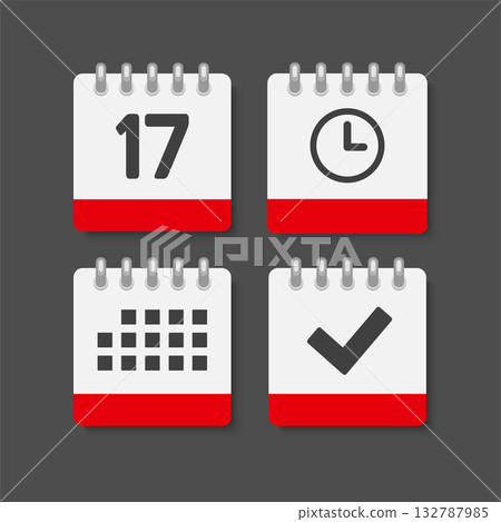 Icon page calendar - 17 day, agenda, check, timer Icon page calendar - 17 day, agenda, check, timer 132787985