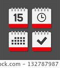 Icon page calendar - 15 day, agenda, check, timer 132787987