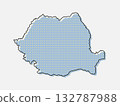 Vector map of Romania from points, dotted template 132787988