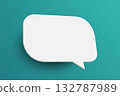 White rectangle speech bubble on green background 132787989