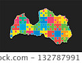 Creative map of Latvia from color puzzle, jigsaw 132787991