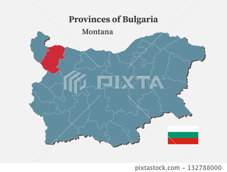 Vector map of Bulgaria - Montana Province 132788000