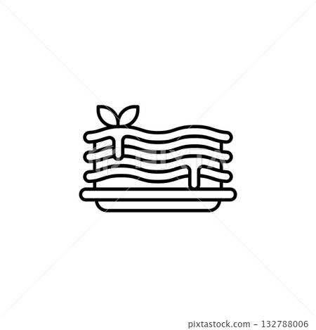 Lasagna vector icon. Food icon line style. perfect use for logo, presentation, website, and more. modern icon design outline style Lasagna vector icon. Food icon line style. perfect use for logo, presentation, website, and more. modern icon design outline style 132788006