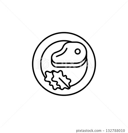 Meat vector icon. Food icon line style. perfect use for logo, presentation, website, and more. modern icon design outline style Meat vector icon. Food icon line style. perfect use for logo, presentation, website, and more. modern icon design outline style 132788010