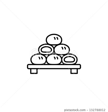 Mochi vector icon. Food icon line style. perfect use for logo, presentation, website, and more. modern icon design outline style 132788012