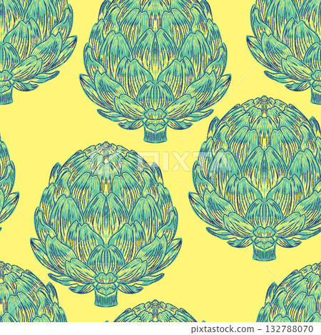 sketch artichoke in vintage style 132788070