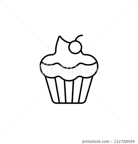Cupcake vector icon. Food icon line style. perfect use for logo, presentation, website, and more. modern icon design outline style 132788084