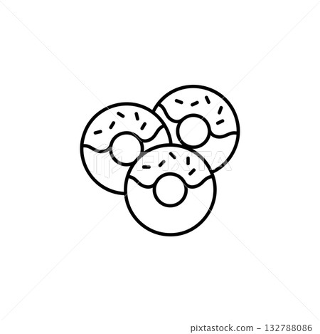 Donuts vector icon. Food icon line style. perfect use for logo, presentation, website, and more. modern icon design outline style 132788086
