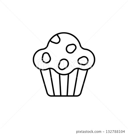 Muffin vector icon. Food icon line style. perfect use for logo, presentation, website, and more. modern icon design outline style Muffin vector icon. Food icon line style. perfect use for logo, presentation, website, and more. modern icon design outline style 132788104