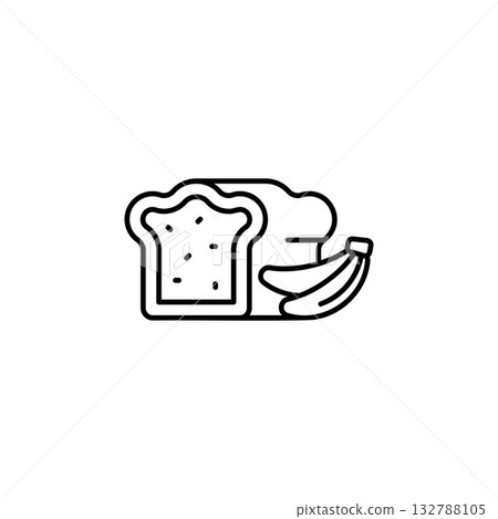 Banana bread vector icon. Food icon line style. perfect use for logo, presentation, website, and more. modern icon design outline style 132788105