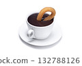 Spanish churros with hot thick chocolate in a white cup 132788126