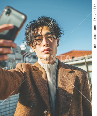 年輕男子自拍 132788152