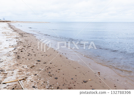 Winter landscape photography featuring frozen coast of Baltic sea 132788306