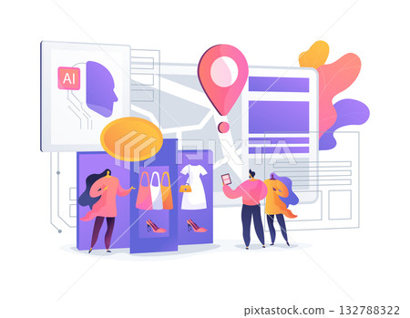 AI-Intelligent Demand Prediction for Pop-Up Stores abstract concept vector illustration. 132788322