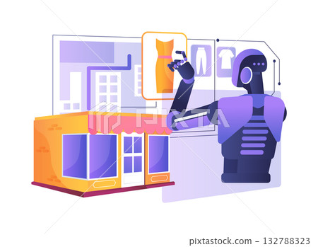 AI-Smart AI-Enabled Store Layout Planning abstract concept vector illustration. 132788323