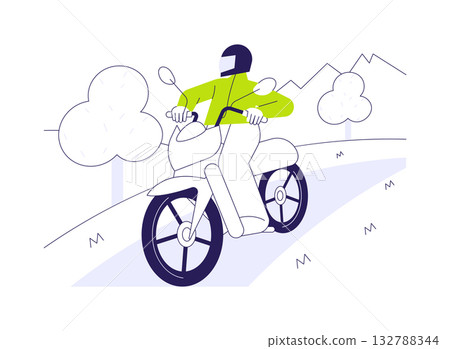 Riding in a countryside abstract concept vector illustration. Riding in a countryside abstract concept vector illustration. 132788344