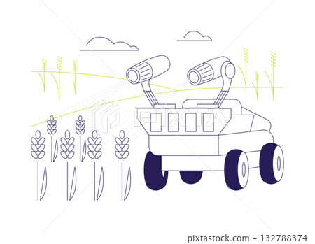 Spraying robot abstract concept vector illustration. 132788374
