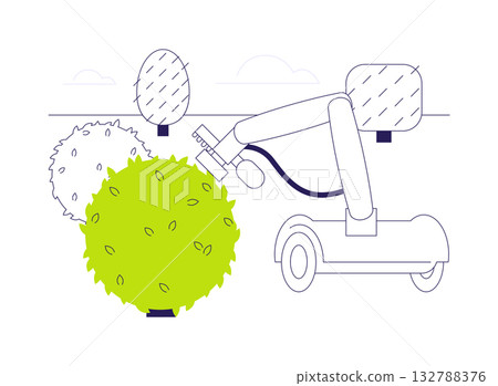 Trim bot abstract concept vector illustration. 132788376