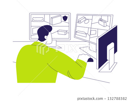 Security cameras abstract concept vector illustration. 132788382