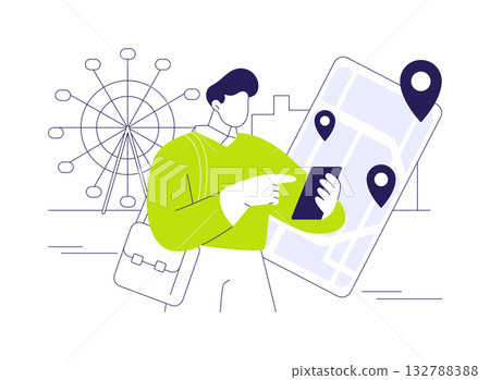 Location tracking abstract concept vector illustration. 132788388
