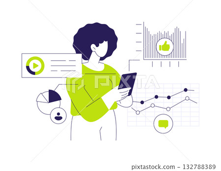 Social media data abstract concept vector illustration. Social media data abstract concept vector illustration. 132788389