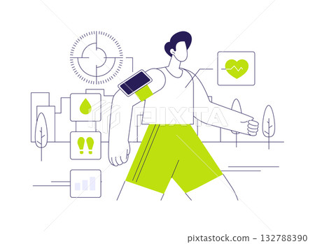 Health monitor data abstract concept vector illustration. 132788390