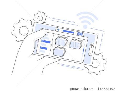 Remote control software isolated cartoon vector illustrations. Remote control software isolated cartoon vector illustrations. 132788392